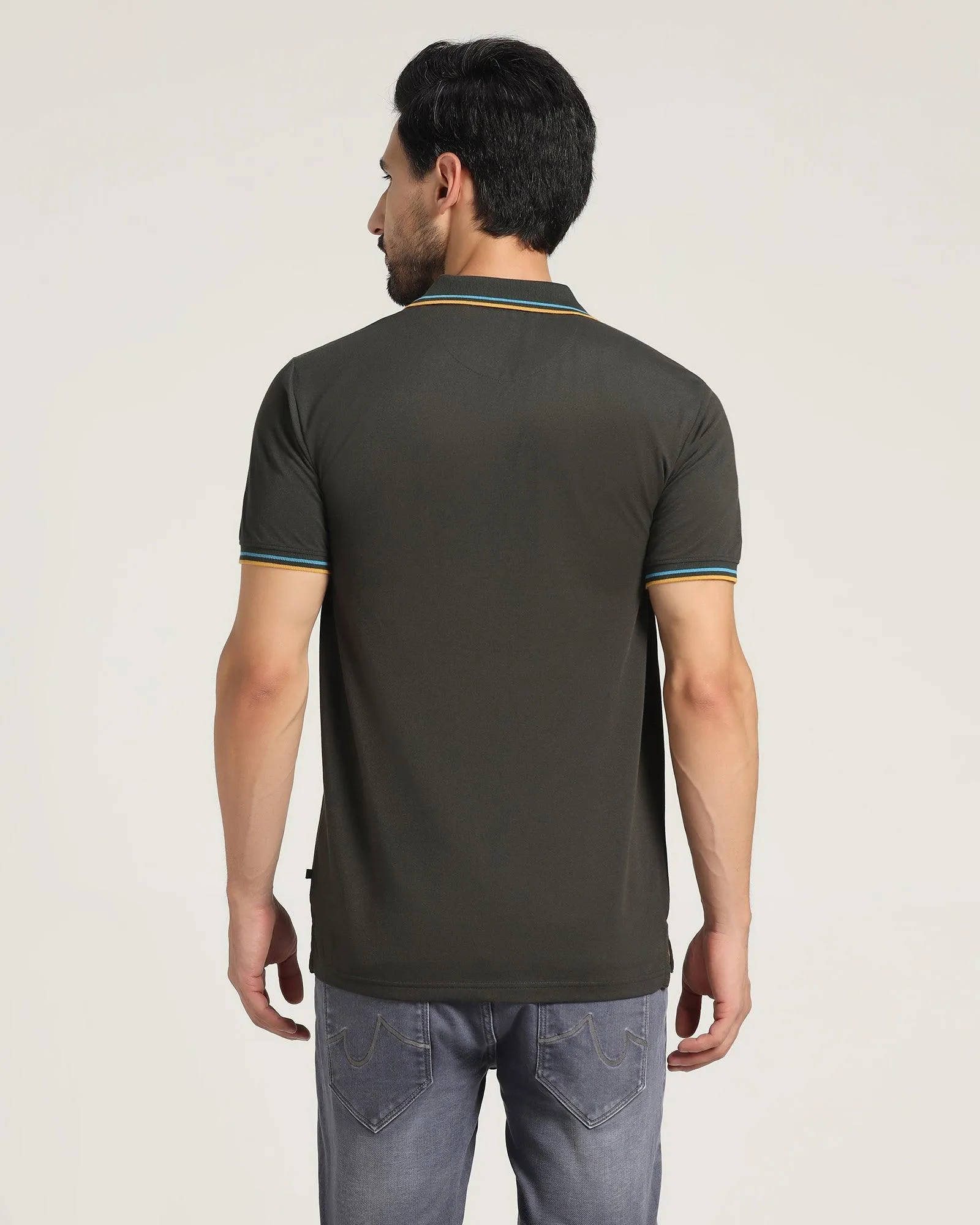 Polo Green Solid T-Shirt - Aquarius