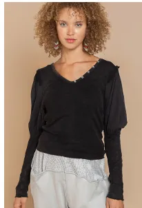 Puff Sleeve V-Neck Top