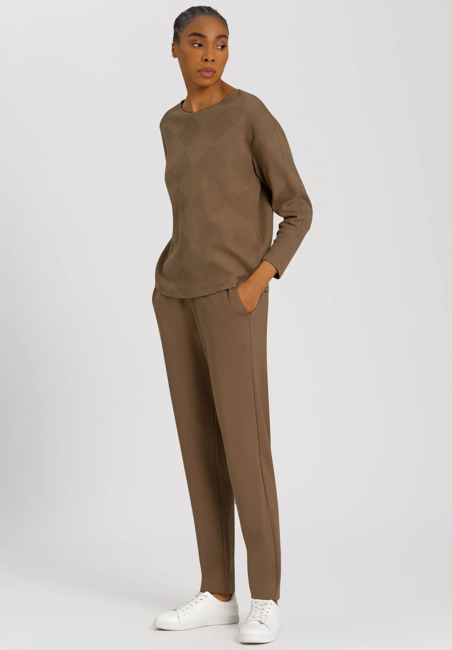 Pure Comfort Woven Cotton Pullover | Walnut 78678-2821