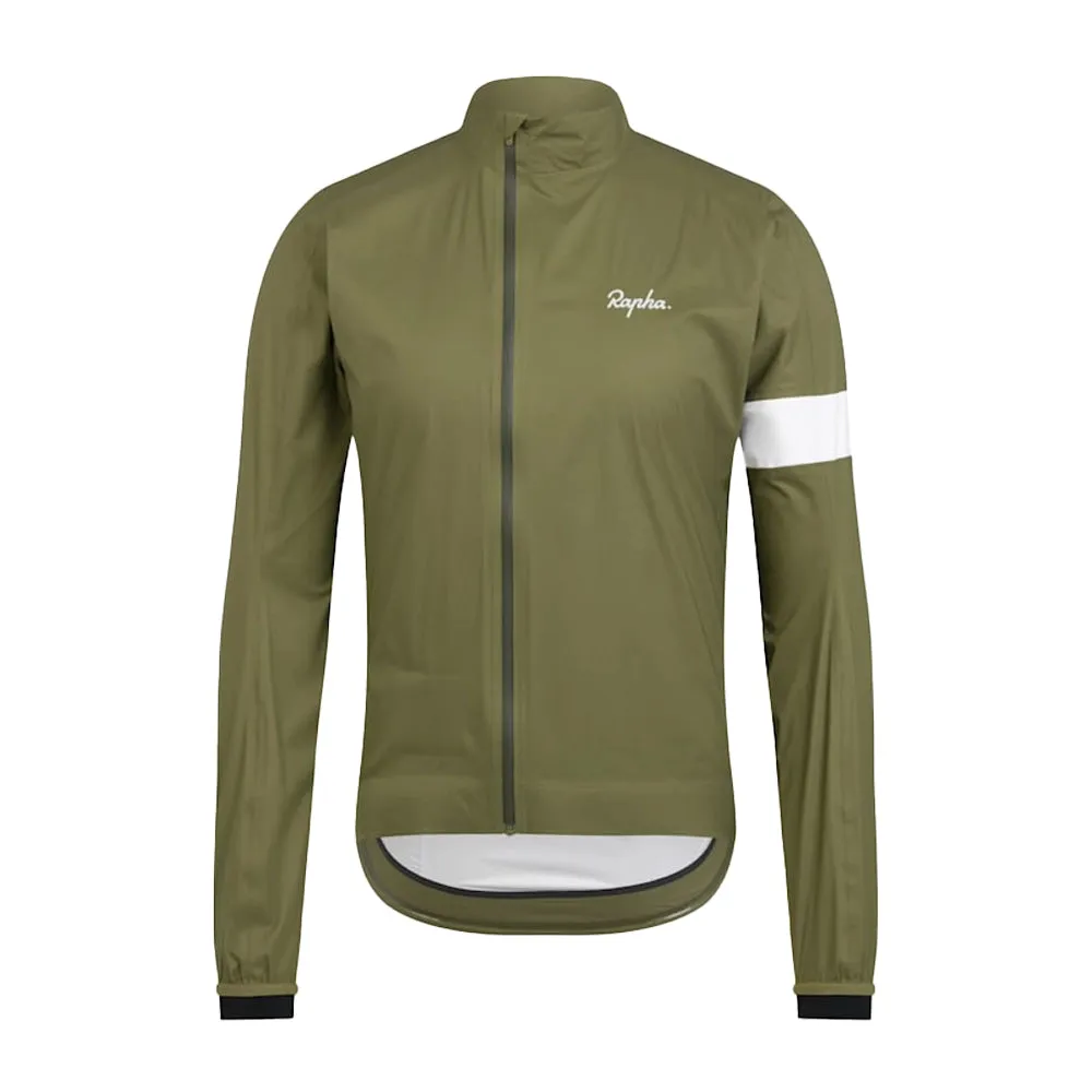 RAPHA Core Rain Jacket II - WMA Dark Khaki White