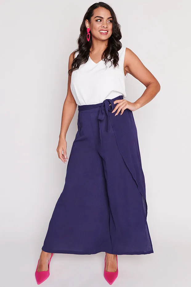 Reese Navy Wrap Pant