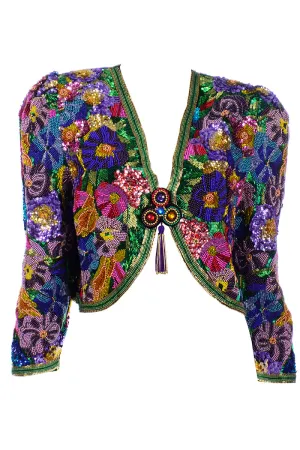 RESERVED // Diane Freis Vintage Hand Beaded Bolero Style Jacket