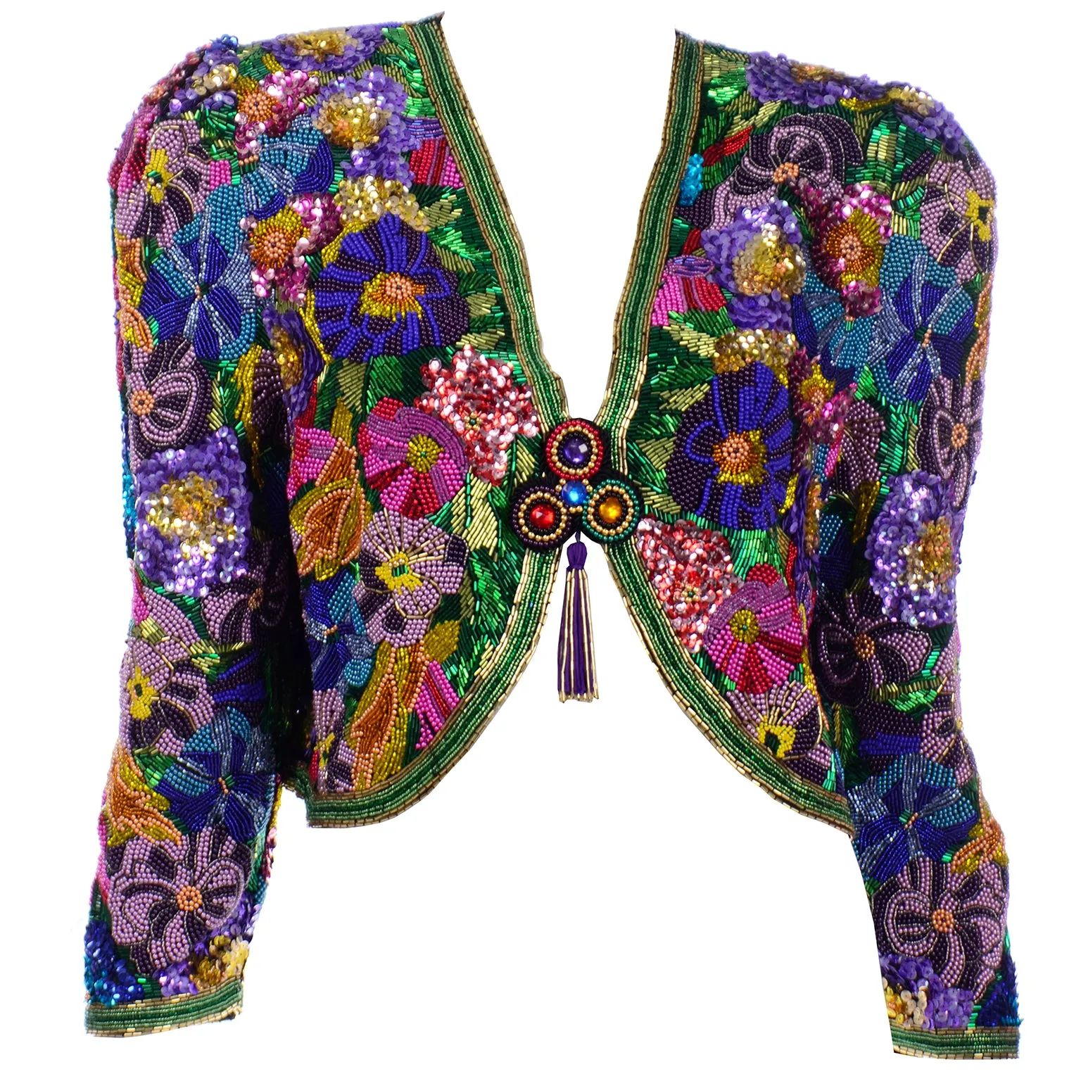 RESERVED // Diane Freis Vintage Hand Beaded Bolero Style Jacket