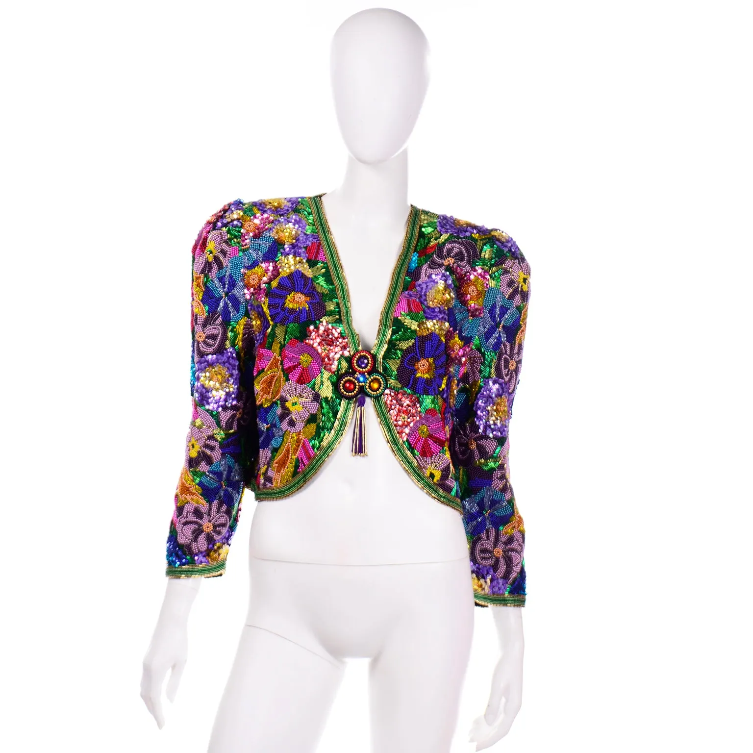 RESERVED // Diane Freis Vintage Hand Beaded Bolero Style Jacket