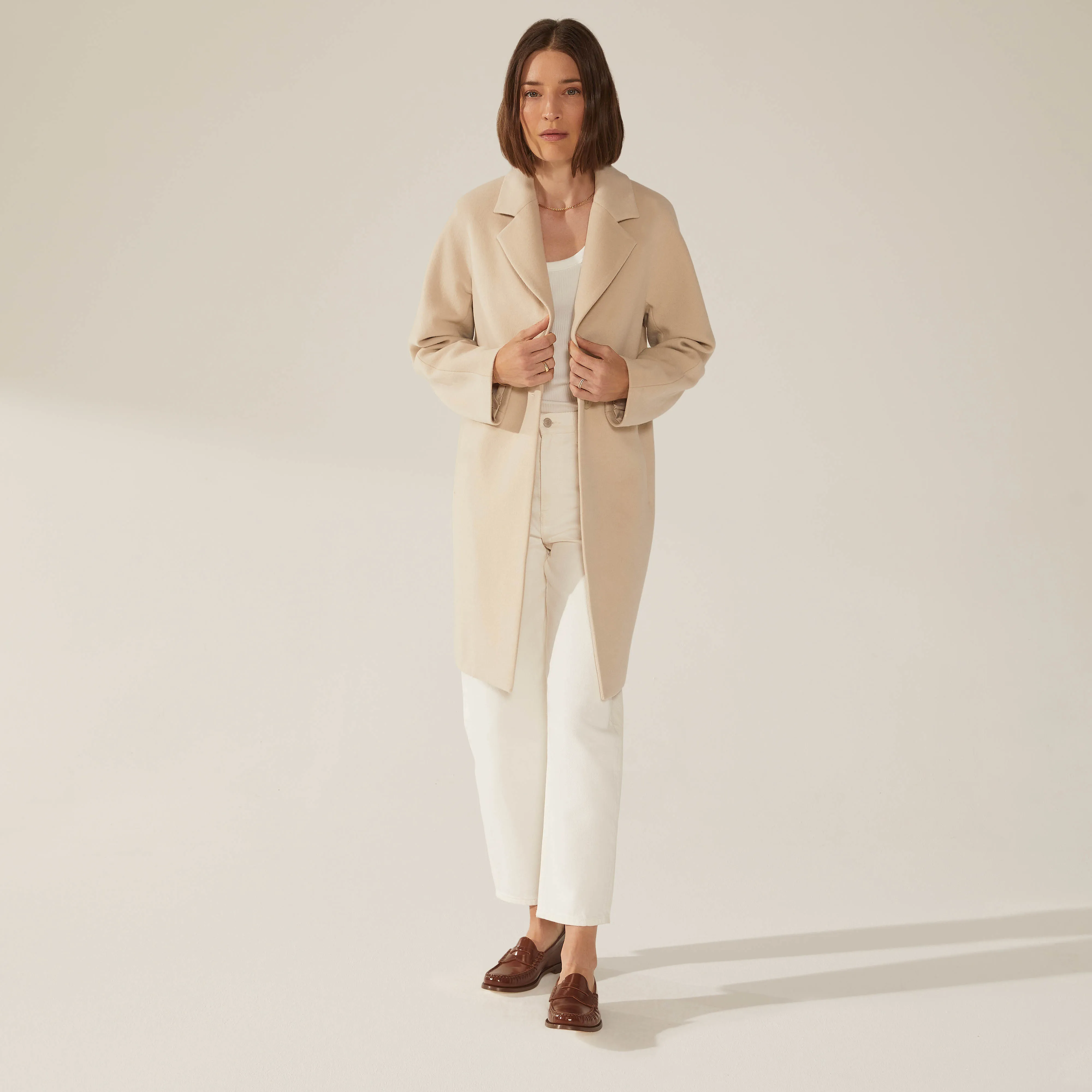 Risa Cashmere-Wool Button Down Coat