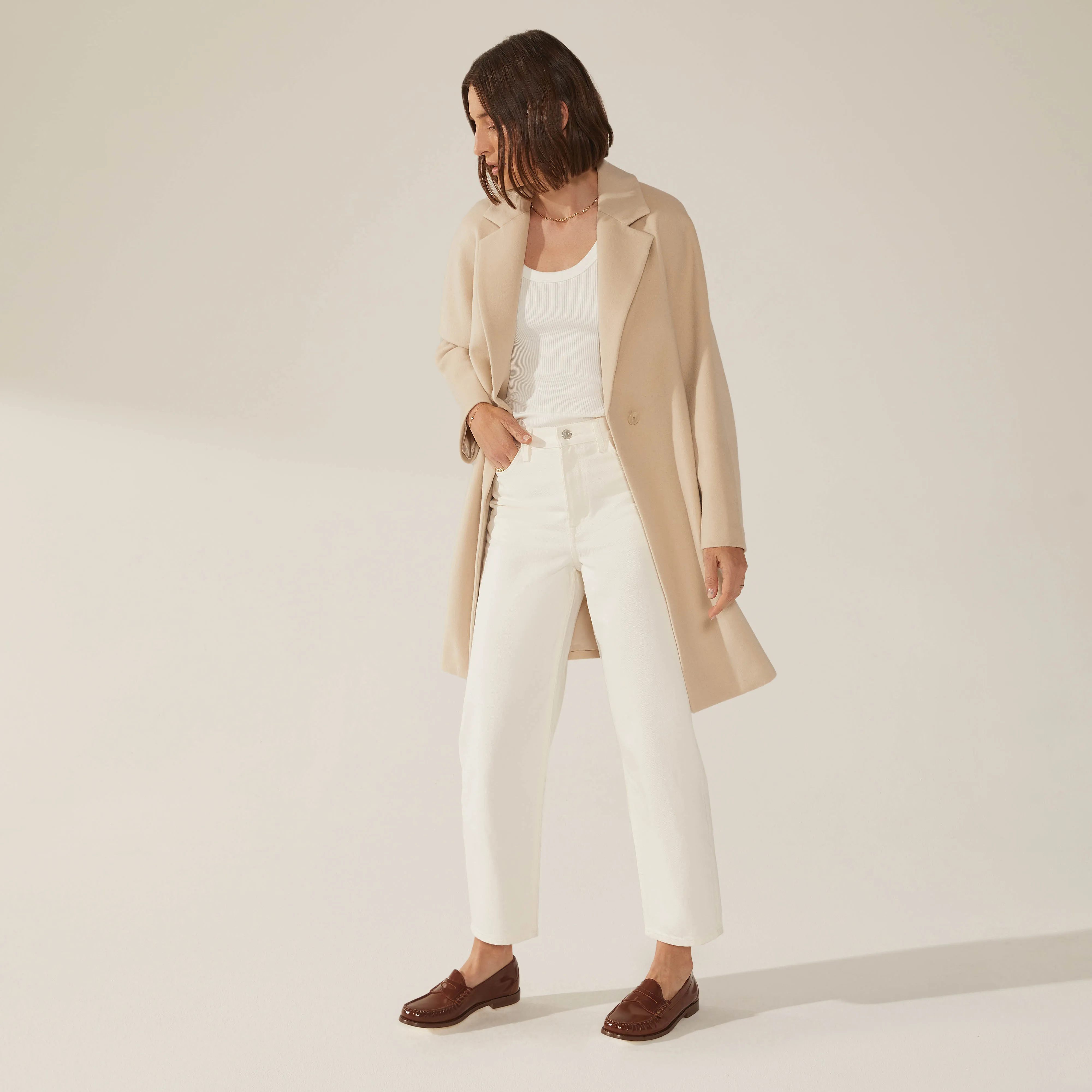 Risa Cashmere-Wool Button Down Coat