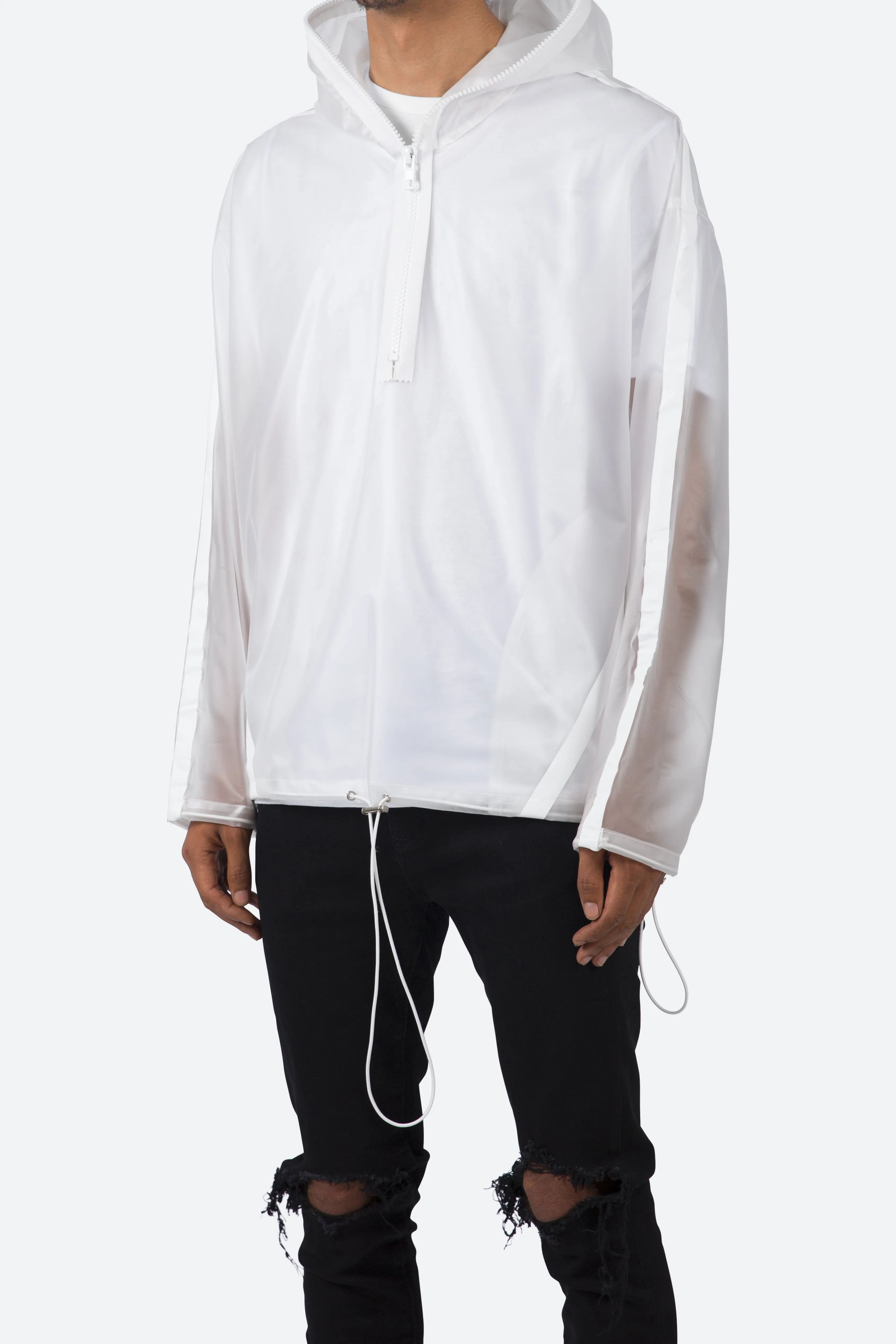 Rubberized Half Zip - White