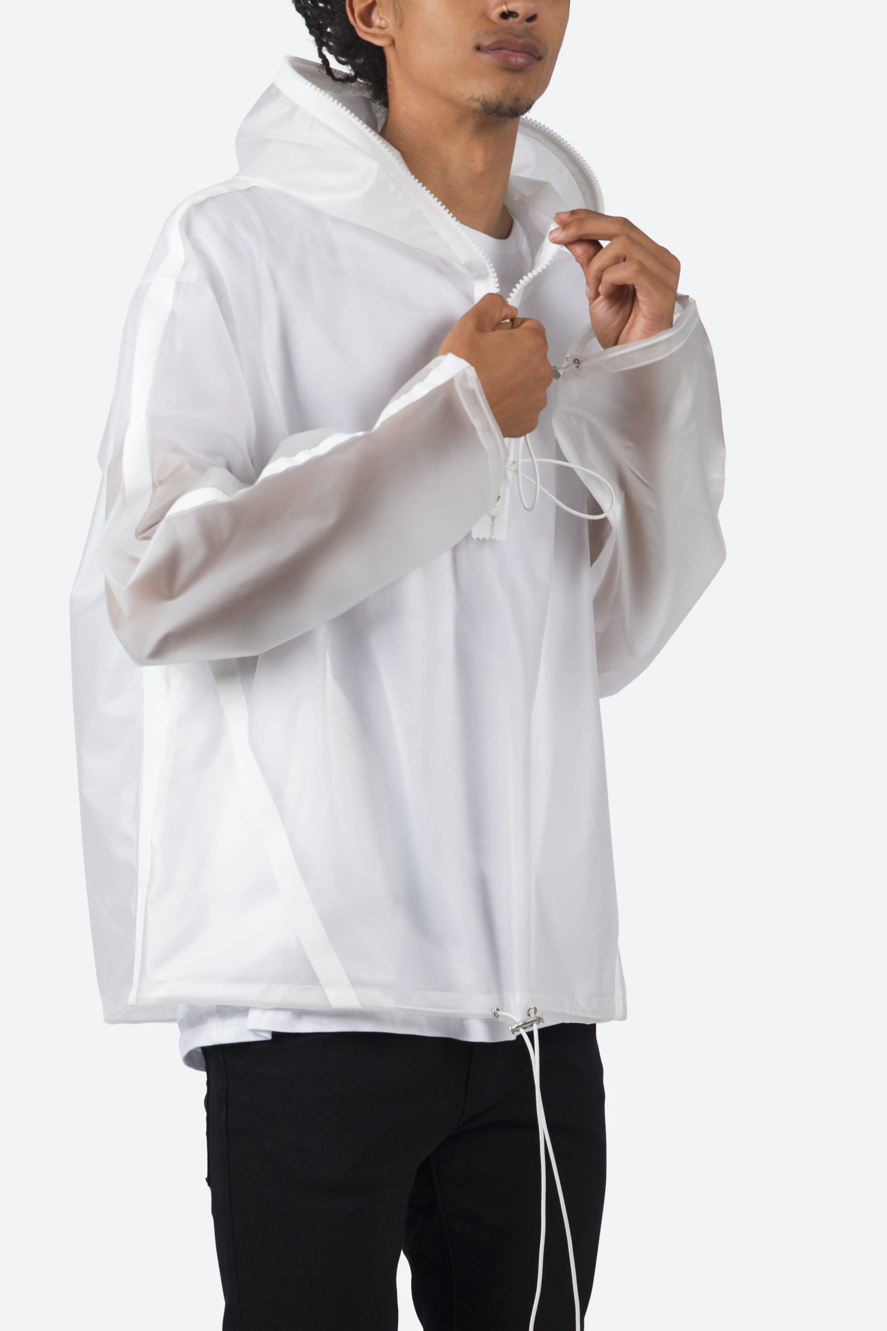 Rubberized Half Zip - White