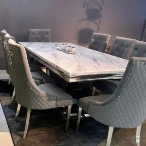 Sapphire Marble Dining Table (180 cm/200 cm) Gold or Silver available