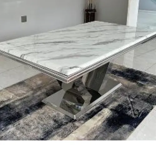 Sapphire Marble Dining Table (180 cm/200 cm) Gold or Silver available