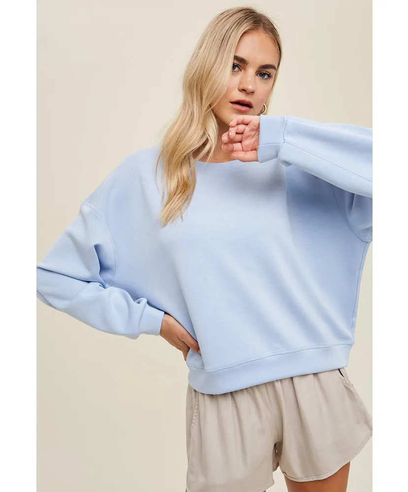 Sarah Scuba Relaxed Crop Sweatshirt