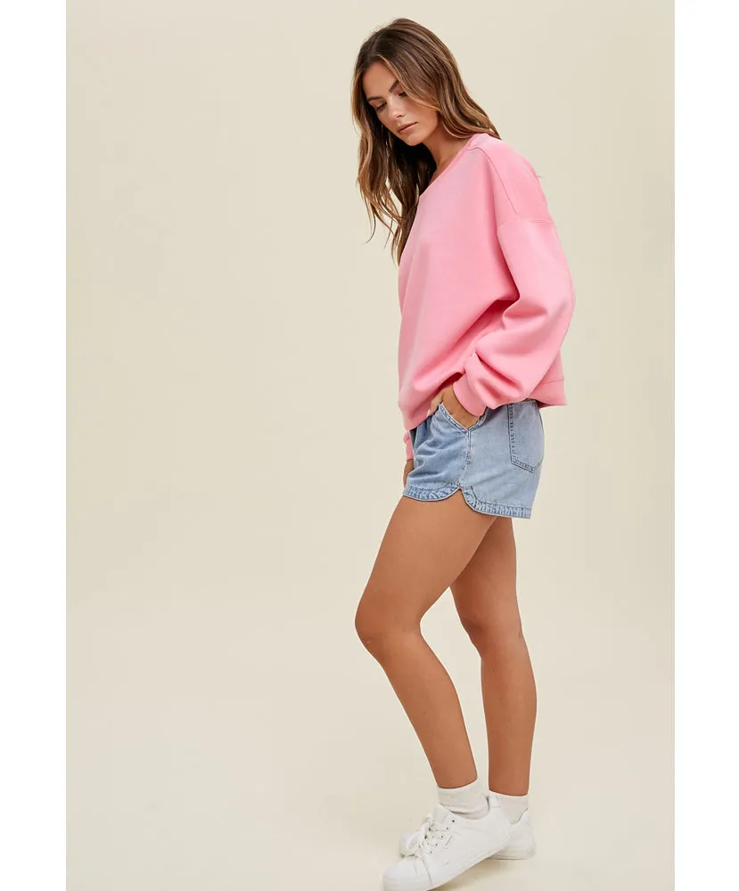 Sarah Scuba Relaxed Crop Sweatshirt