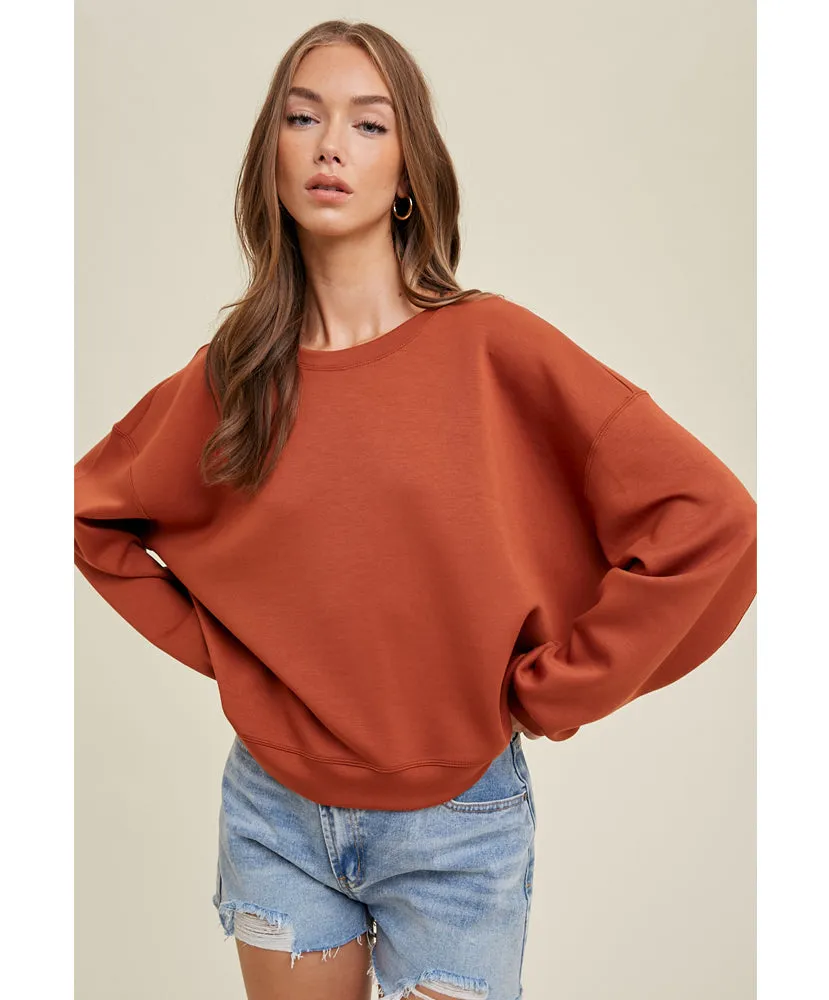 Sarah Scuba Relaxed Crop Sweatshirt