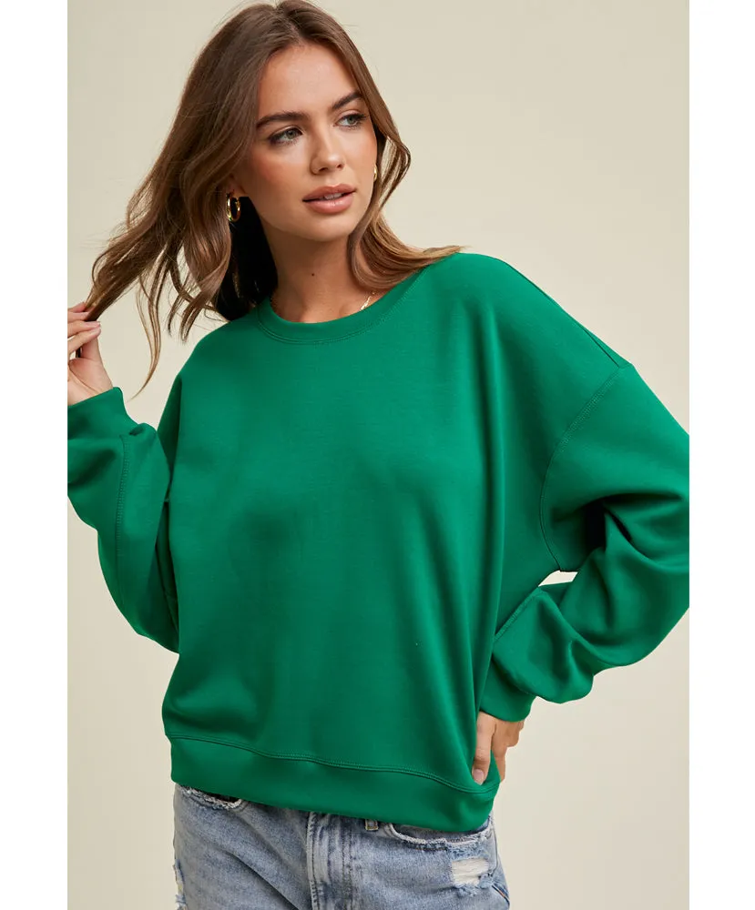 Sarah Scuba Relaxed Crop Sweatshirt