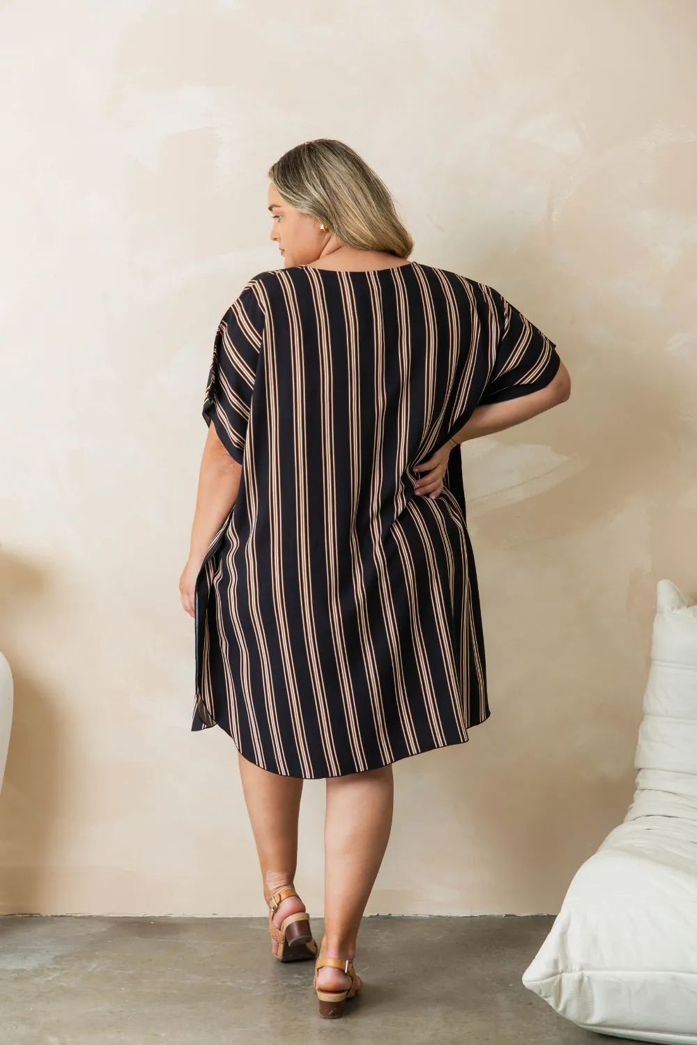 Short Kaftan Dress - Stella Stripe