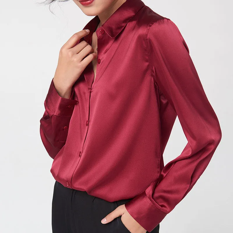 Silk long sleeve shirt women