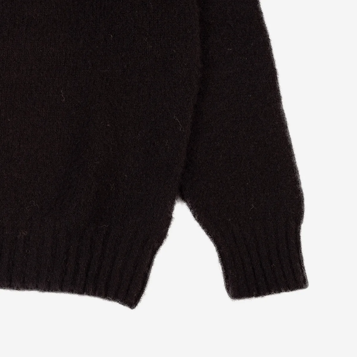 Supersoft Shaggy Wool Crew Sweater - Black