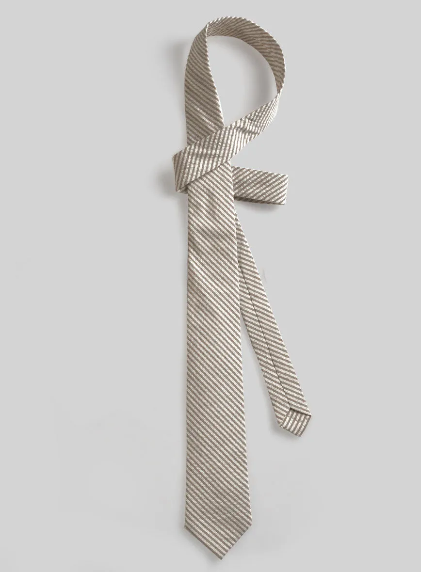 Tan Seersucker Tie