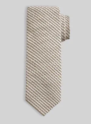 Tan Seersucker Tie