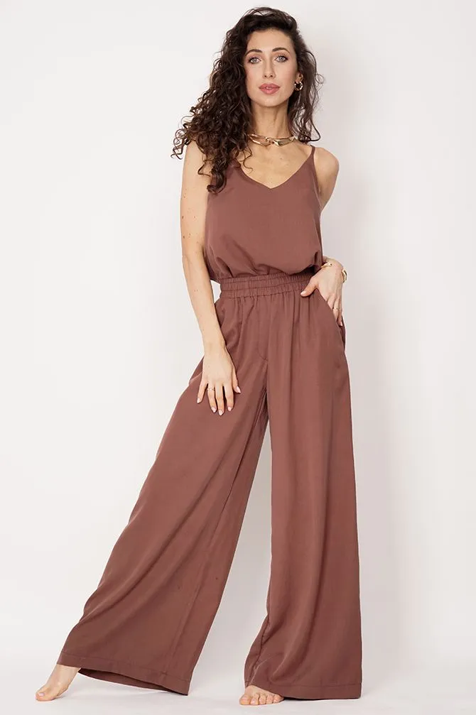 Tencel Sleeveless Top Brown