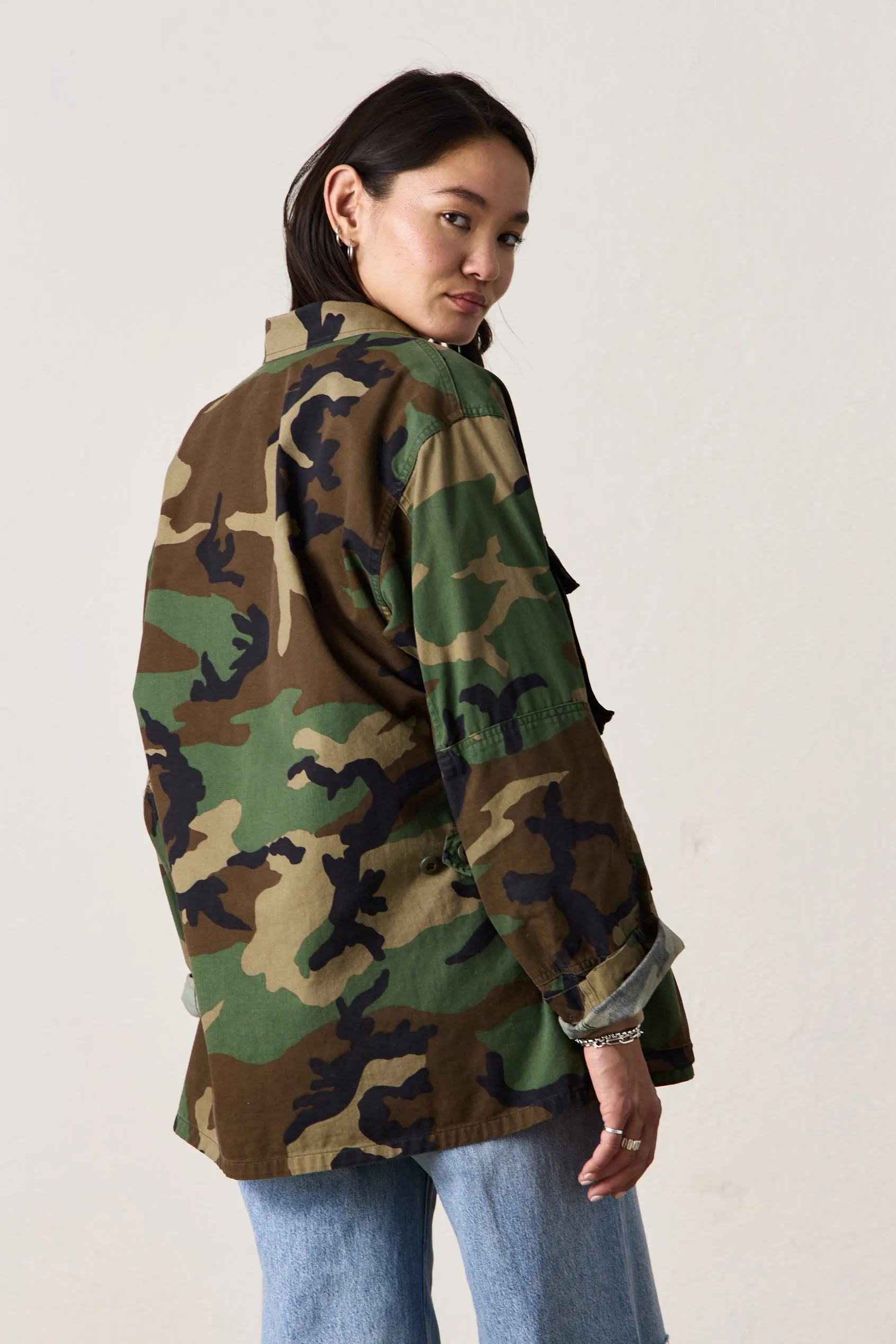 US MILITARY SHIRT JACKET / Woodland Camo