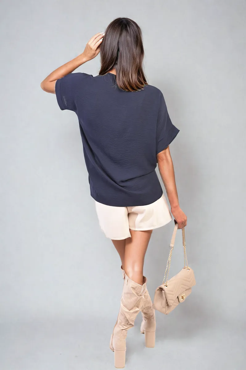 V-Neck Twist Front Top