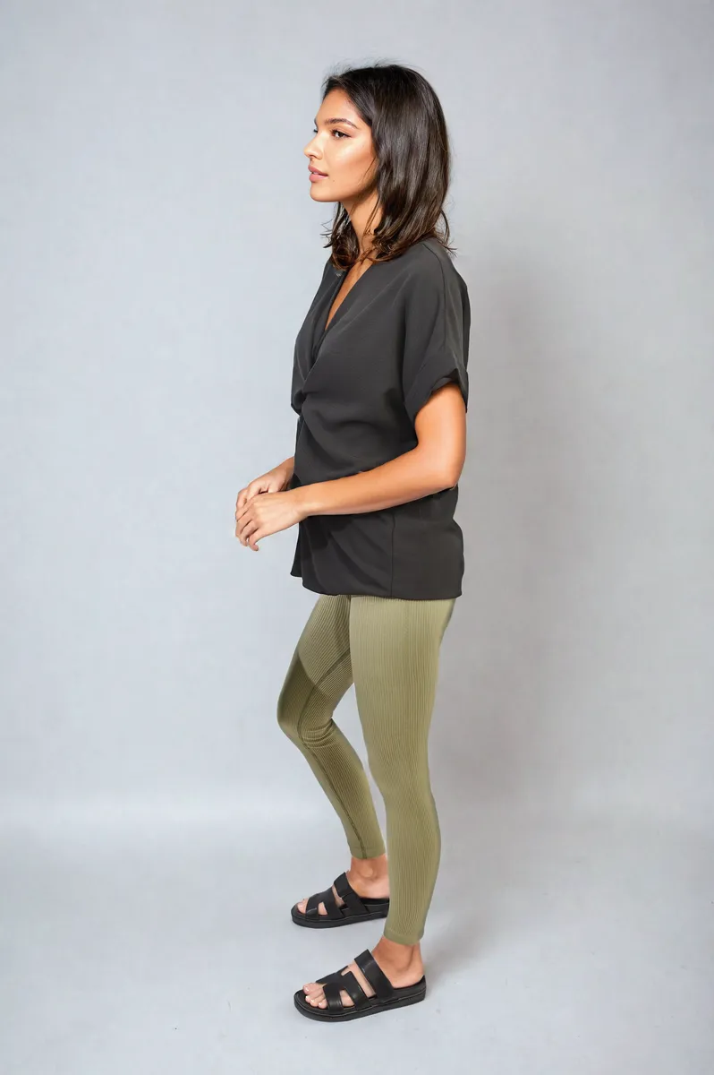 V-Neck Twist Front Top