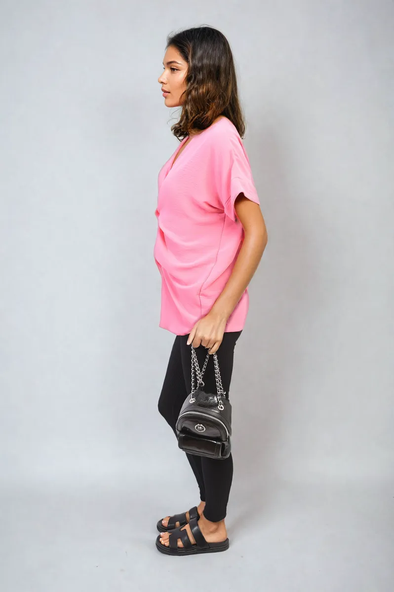 V-Neck Twist Front Top