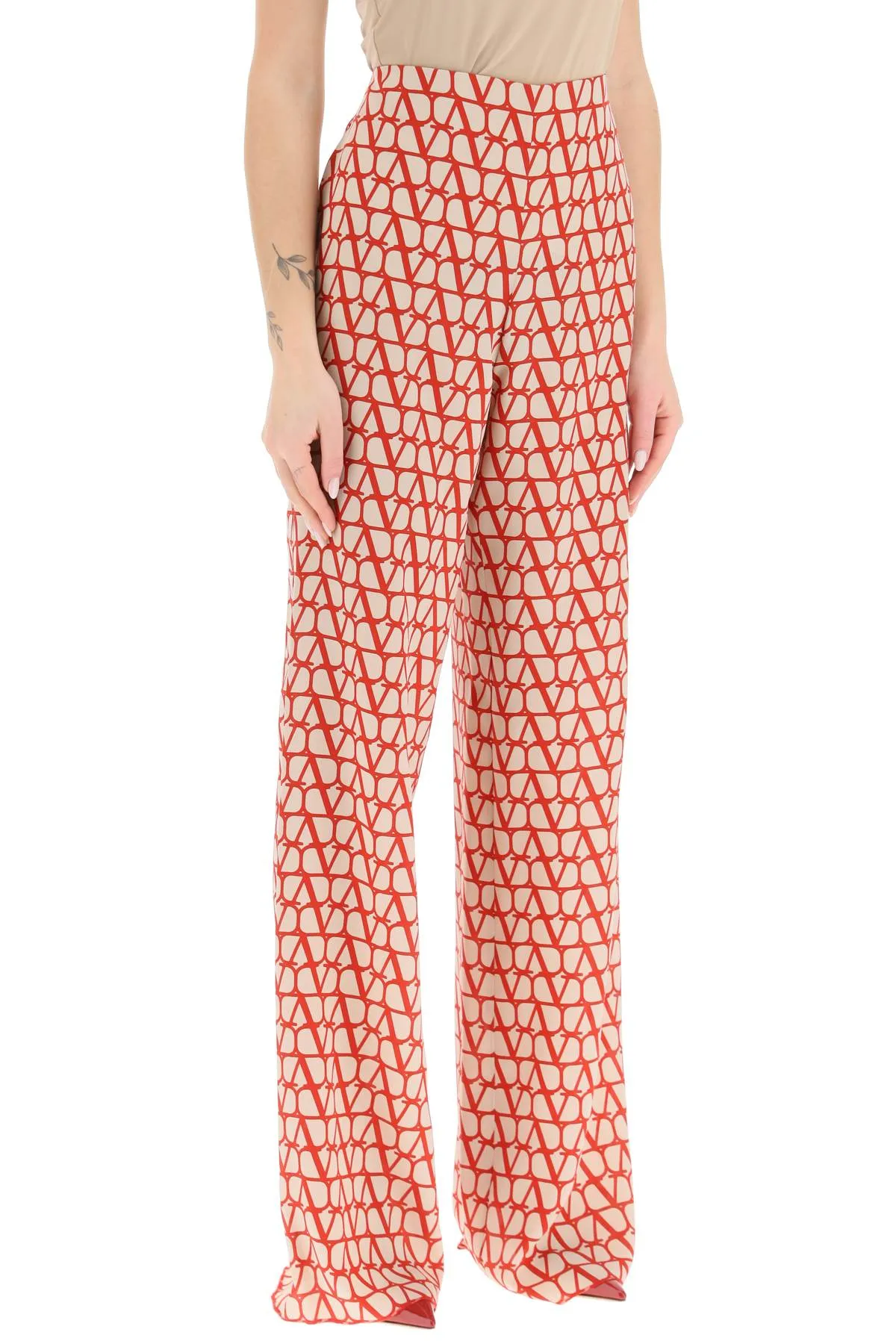 Valentino toile iconographe crepe de chine pants