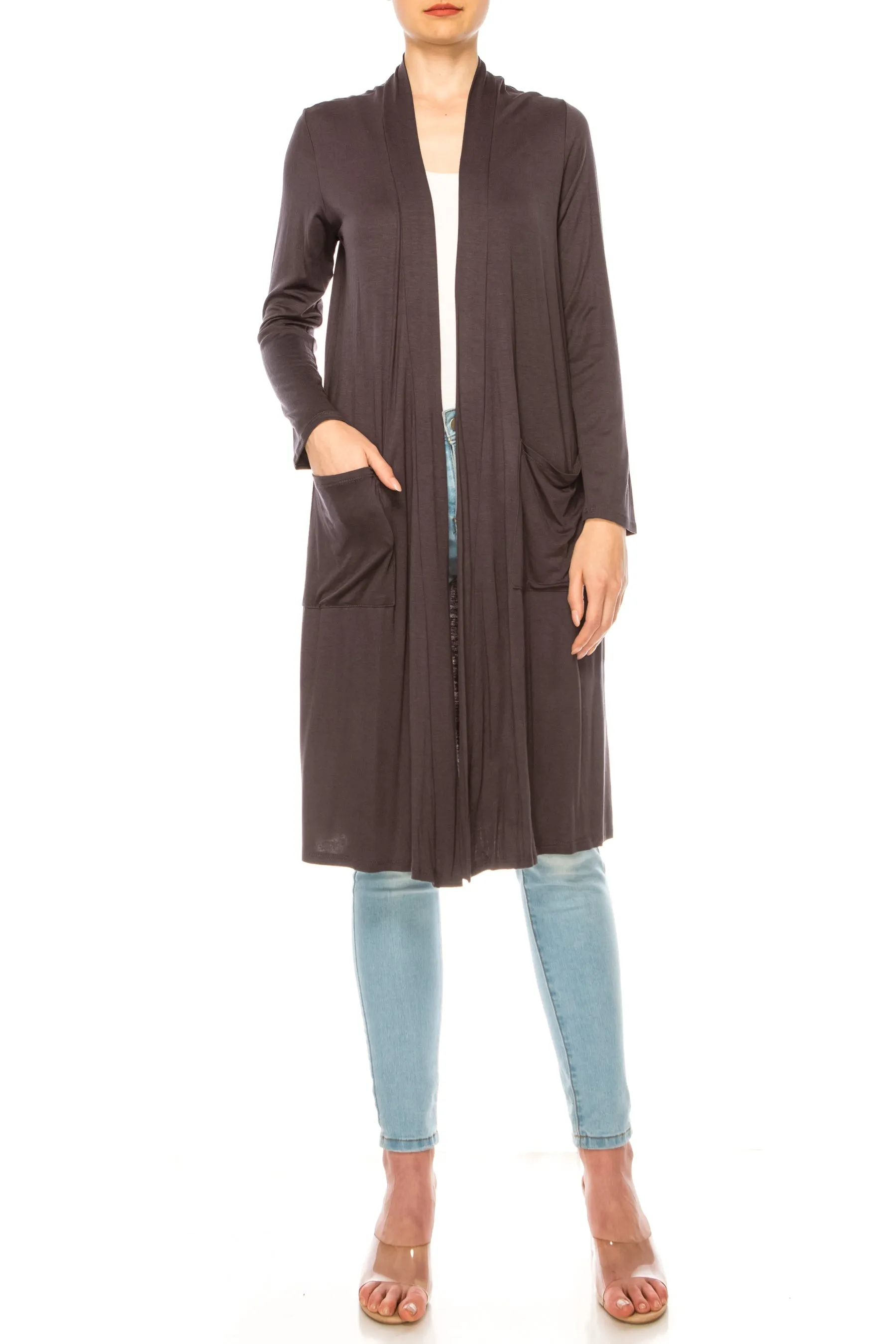 Women's Comfortable Relaxed Fit Long Cardigan - Perfect for Everyday Wear