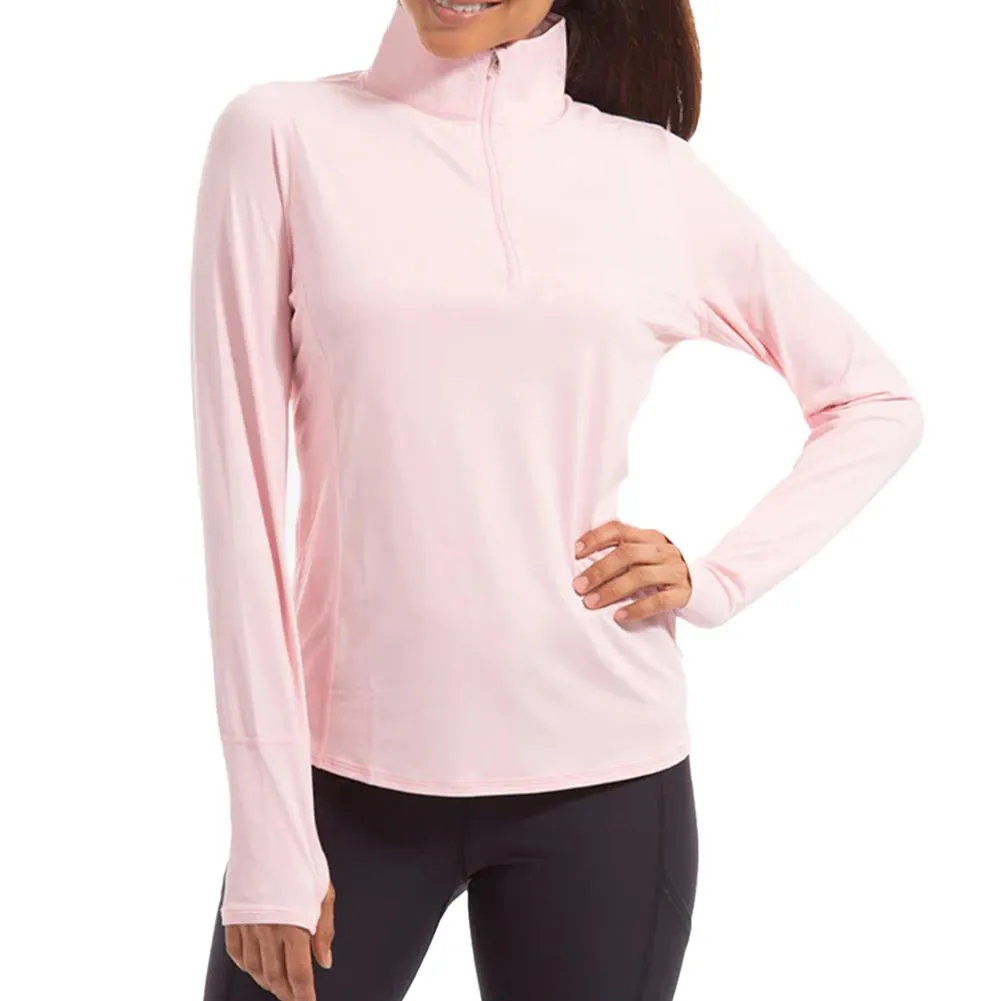 Women`s Relaxed Mock Zip Tennis Top