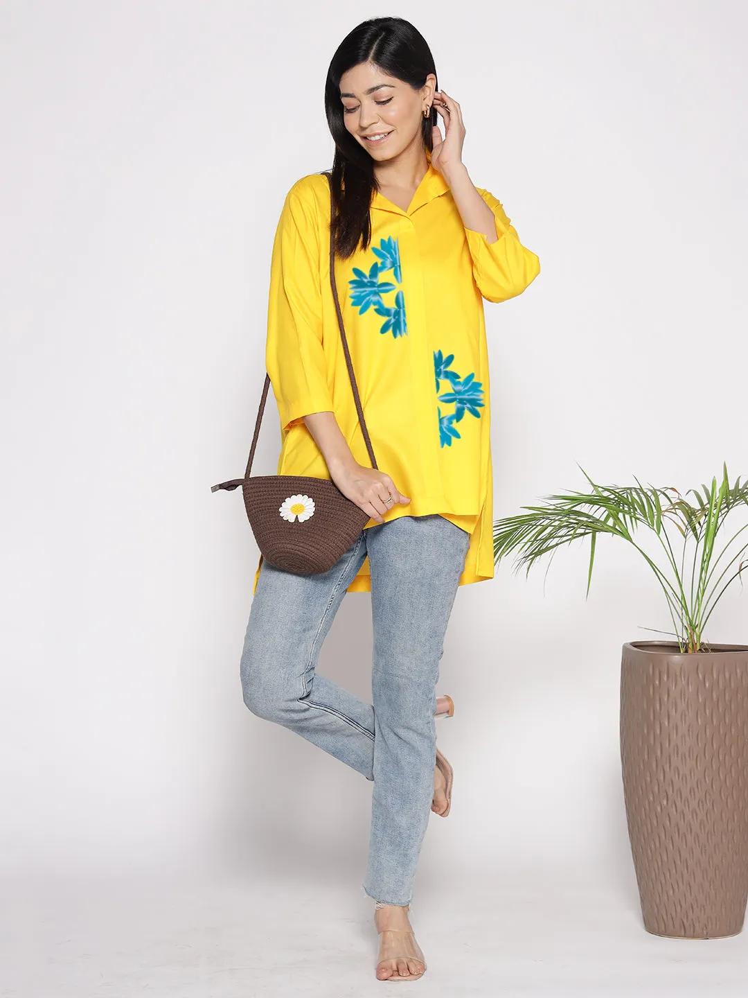 Yellow Rayon ShirtTop - Blomstra